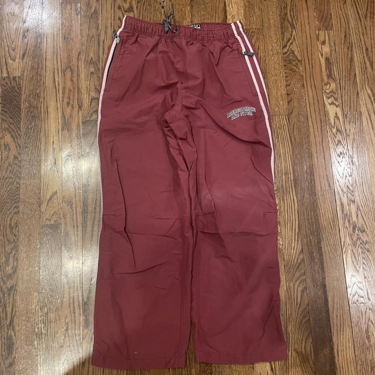Abercrombie & Fitch Women's Pants - Burgundy/Red - One size | Depop US