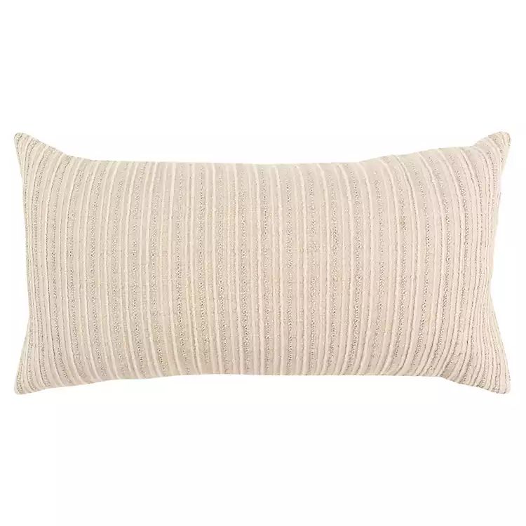 Natural Woven Stripes Lumbar Pillow | Kirkland's Home