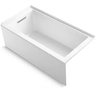 Kohler K-20201-LA-0 White Underscore 60" X 30" Alcove Soaking Bathtub with Integral Apron, Integr... | Build.com, Inc.
