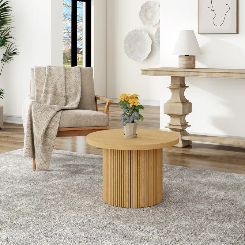 Charleily Solid Wood Coffee Table Round | Wayfair North America