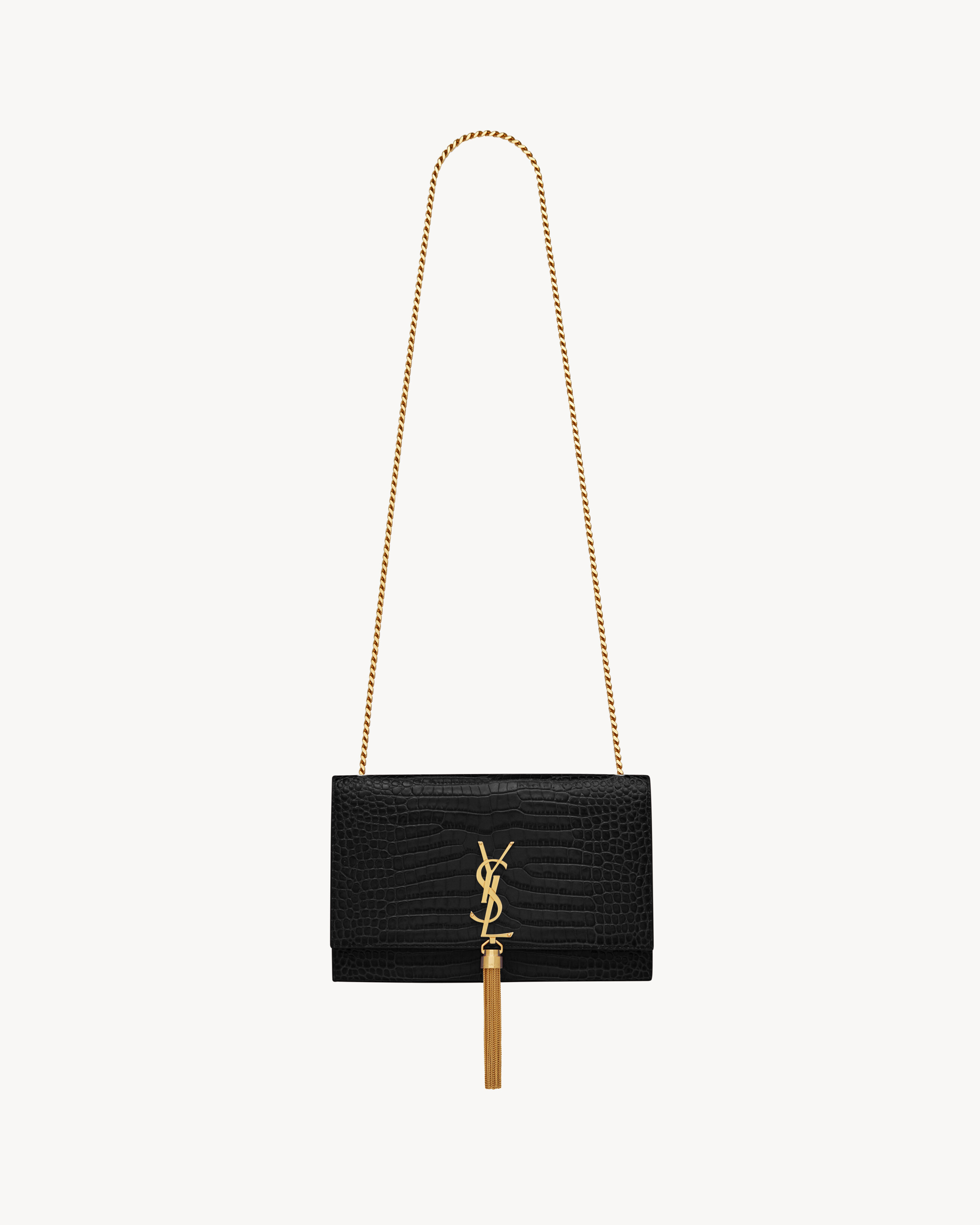 KATE MEDIUM TASSEL IN CROCODILE-EMBOSSED LEATHER | Saint Laurent Inc. (Global)