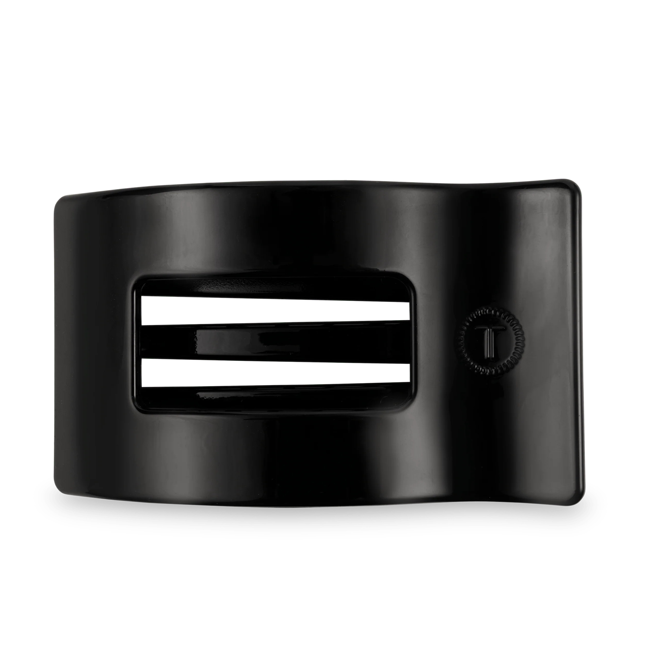 Jet Black Large Flat Rectangle Hair Clip | TELETIES