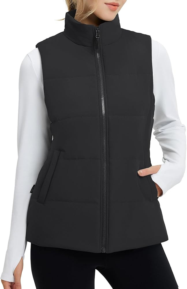 baleaf Women's Lightweight Puffy Vest Quilted Winter Warm Outerwear Water Resistant Stand Collar ... | Amazon (US)