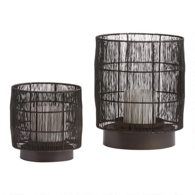 Black Wire Evan Hurricane Candleholder | World Market