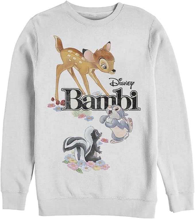 Disney Men's Bambi Friends Pullover Crew Fleece | Amazon (US)