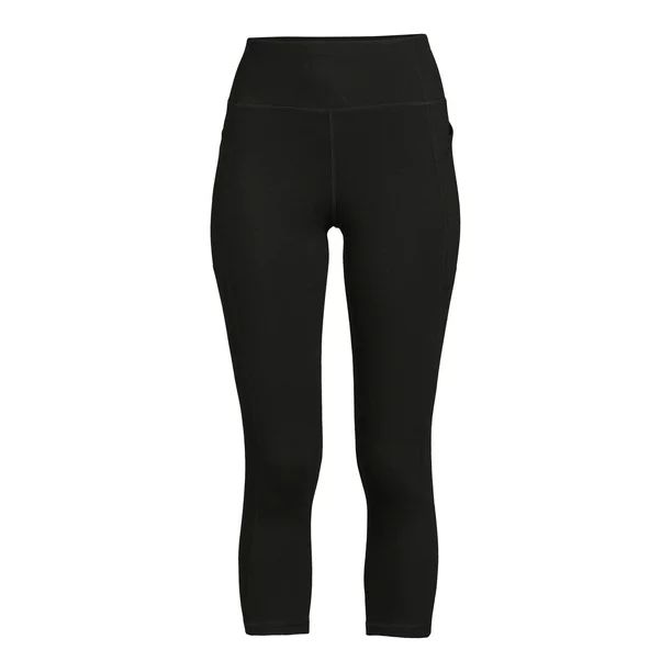 Avia Women’s Stretch Cotton Blend Capri Leggings with Side Pockets | Walmart (US)