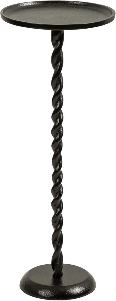 Kate and Laurel Ropa Transitional Round Pedestal Drink Table, 9 x 9 x 22, Black, Decorative Cast ... | Amazon (US)