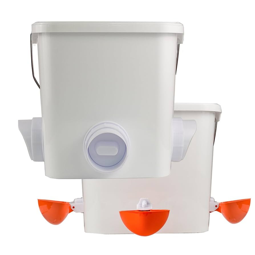 Automatic Chicken Feeder and Waterer Set Hanging Chicken Feeder No Waste Poultry Feeder 3 Gallon ... | Amazon (US)