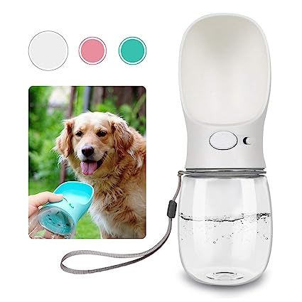 QQPETS Dog Water Bottle for Walking, Dispenser Pet Portable Dogs Cats 12OZ Travel Drink Bottle Bo... | Amazon (US)