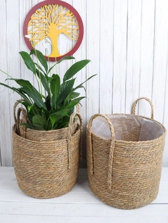 1pc Straw Flower Pot, Boho Plant Container For Home | SHEIN