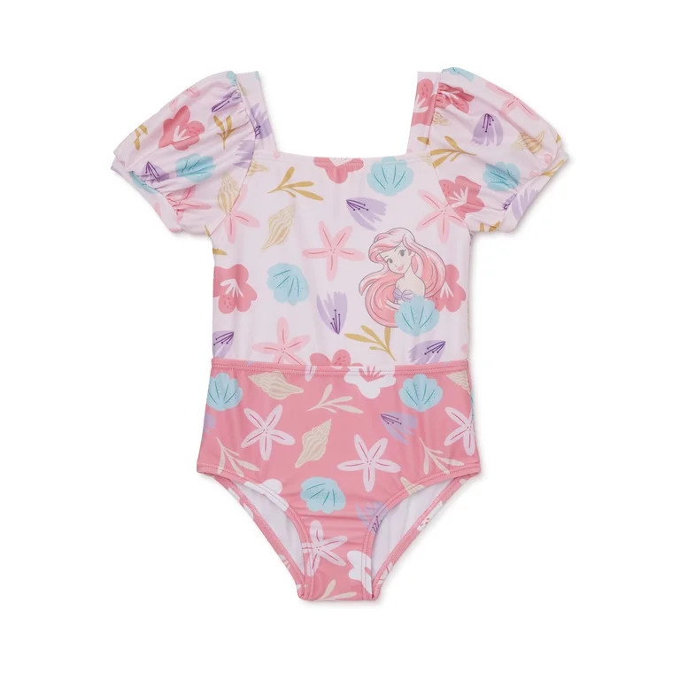 The Little Mermaid Baby and Toddler Girls’ One Piece Swimsuit with UPF 50, Sizes 12M - 5T | Walmart (US)