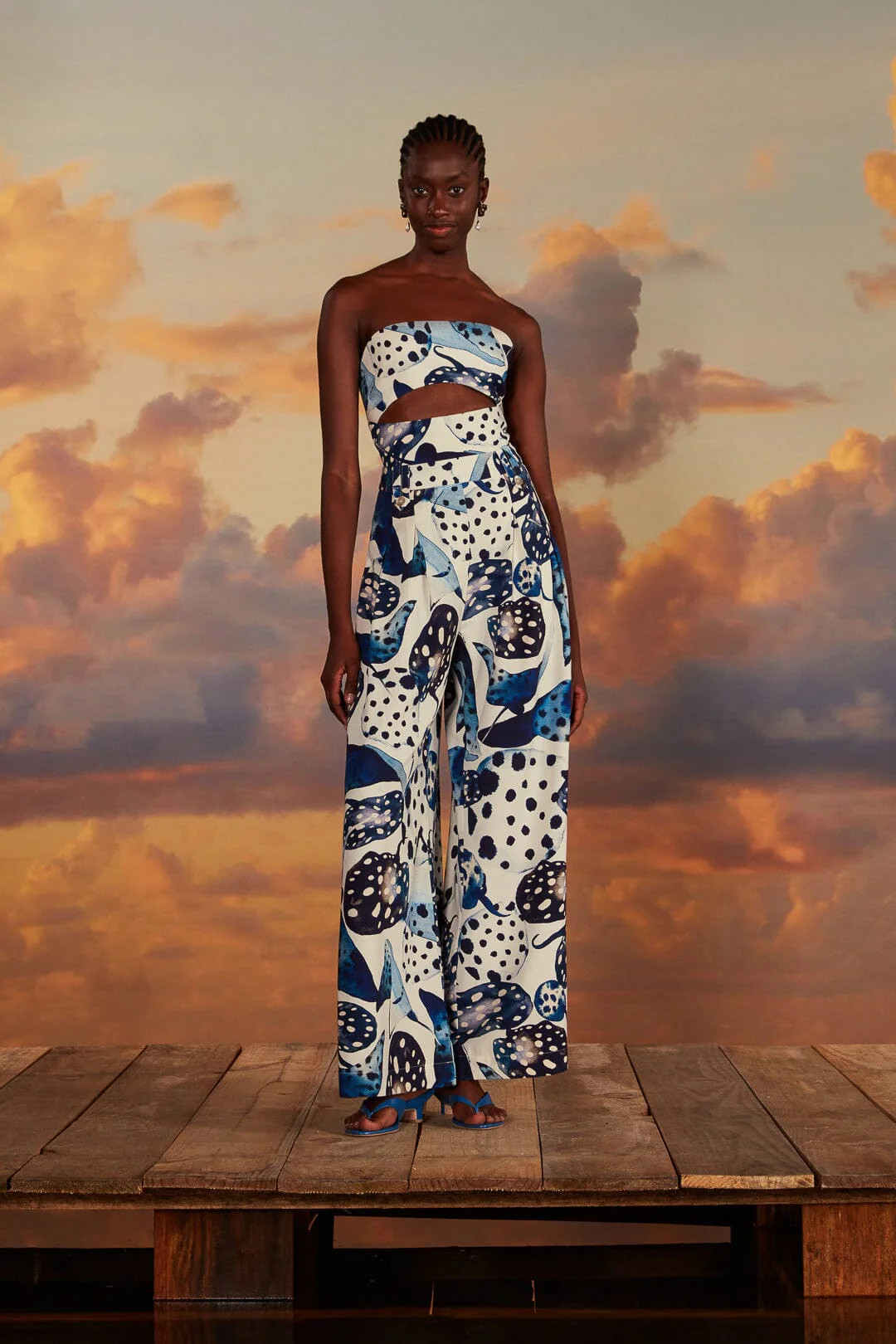 Off-White Mantas Strapless Maxi Jumpsuit | FarmRio (US)