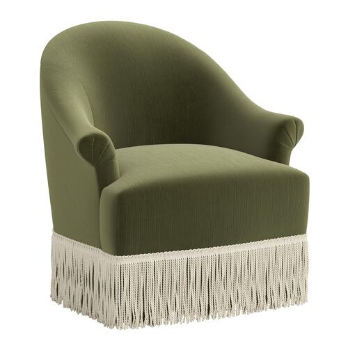 Marie Swivel Chair, Performance Velvet | One Kings Lane