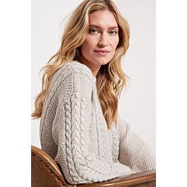 Eternal Metallic Cable Pullover | EVEREVE