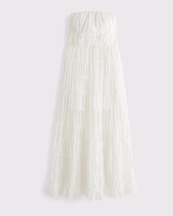 Women's Strapless Ruffle Maxi Dress | Women's Dresses & Jumpsuits | Abercrombie.com | Abercrombie & Fitch (US)