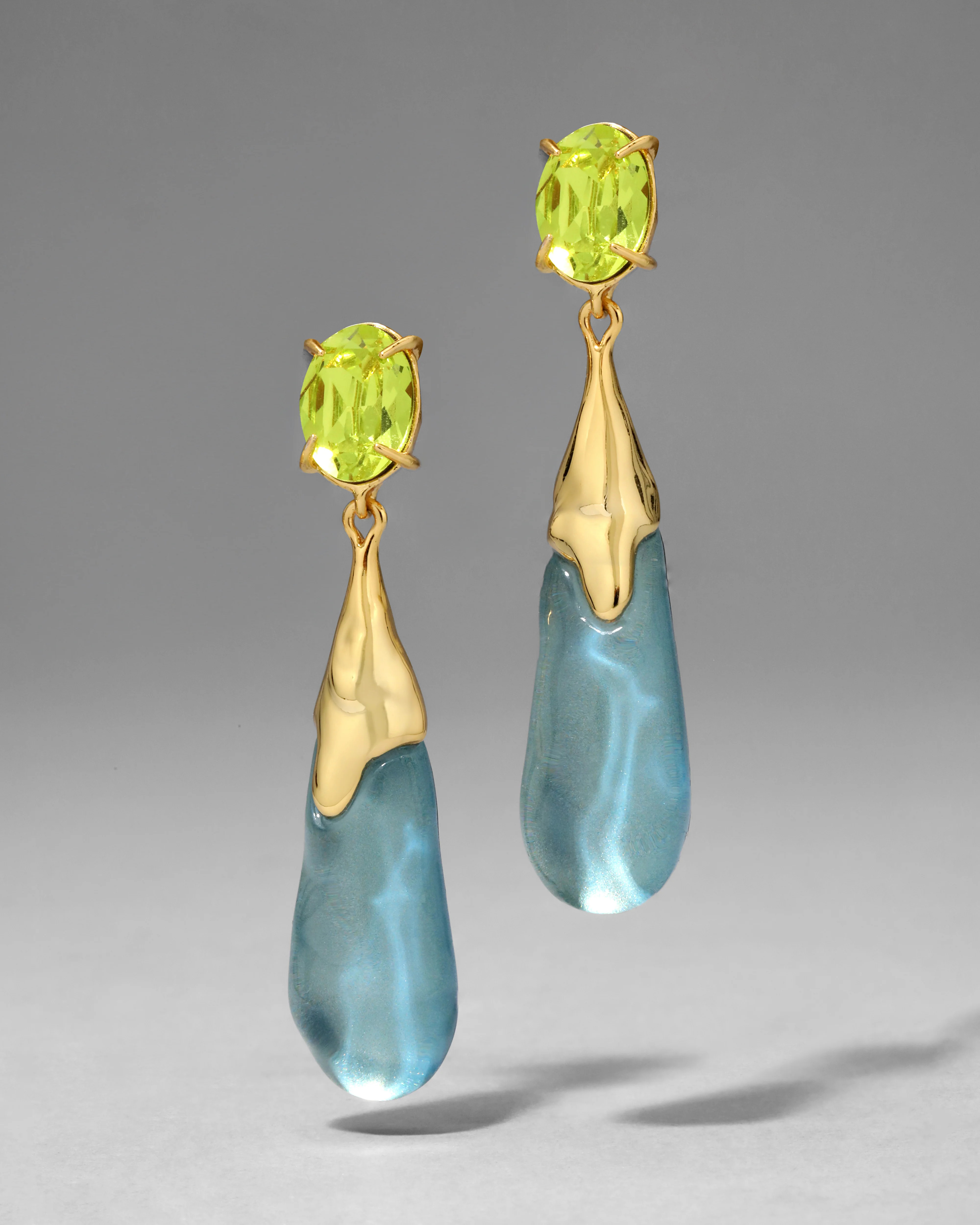 Bonbon Crystal Small Teardrop Earring- Metallic Sky | Alexis Bittar
