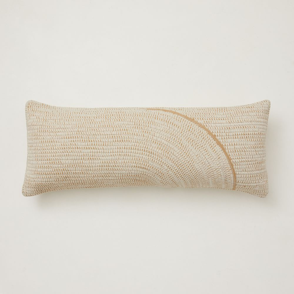 Outdoor Woven Arches Pillow, 14&amp;quot;x36&amp;quot;, Natural | West Elm (US)