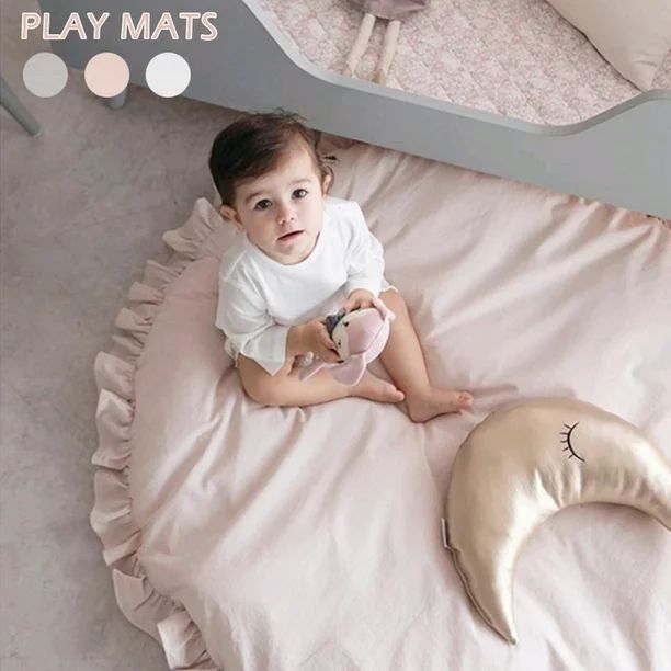 Newborn Baby Padded Play Mats Soft Cotton Crawling Mat Kids Game Rugs Round Floor Carpet - Walmar... | Walmart (US)