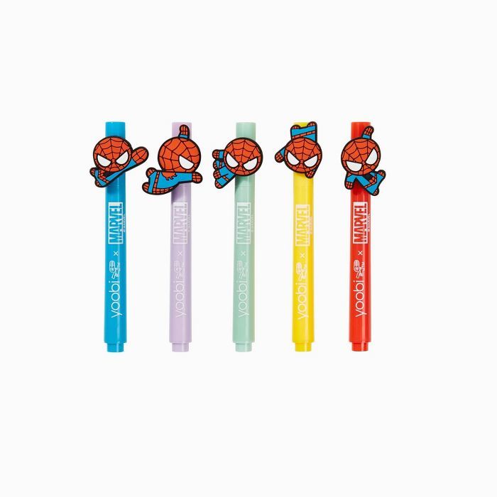 5pk Mini Markers with Charms Spider-Man - Yoobi&#8482; | Target