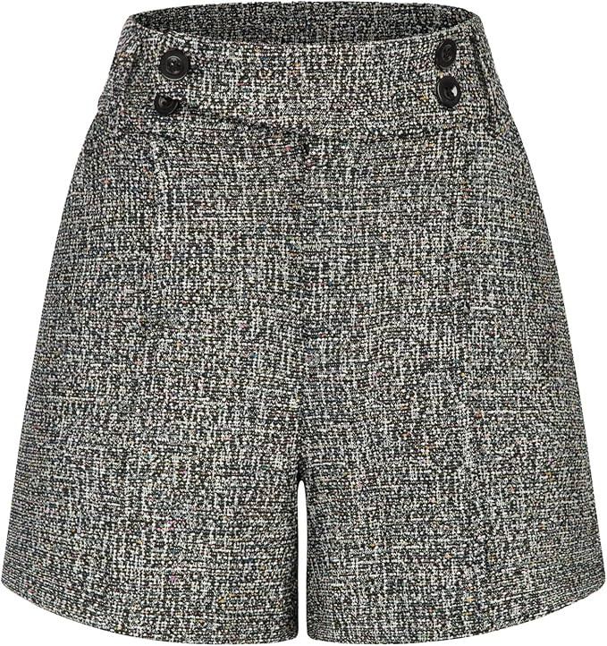 Belle Poque Women Summer Linen Shorts Elastic High Waisted Shorts with Pockets | Amazon (US)