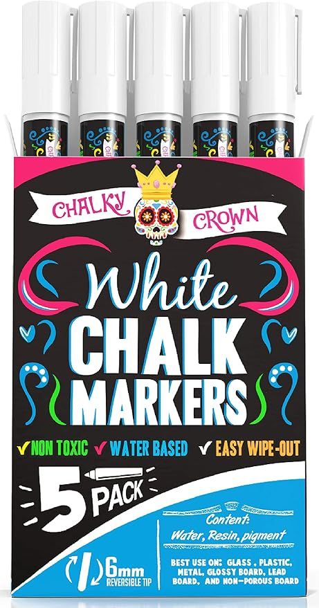 Liquid Chalk Marker Pen - White Drawing Chalk - Chalk Markers for Chalkboard Signs, Windows, Blac... | Amazon (US)