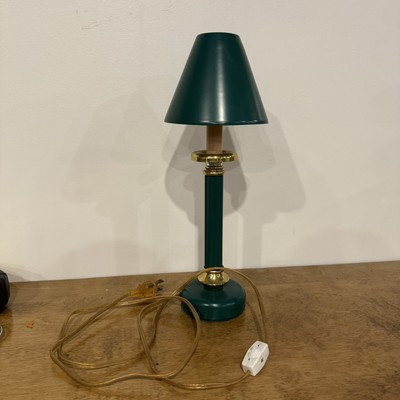 Vintage Green / Gold Petite Buffet Table / Night Light Lamp Metal Shade - BUB | eBay US