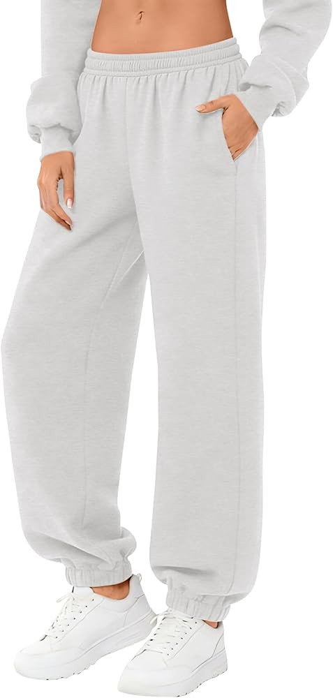 LOMON Sweatpants Women Fleece Joggers Wide Leg Sweat Pants Baggy Gym Sweatpant Winter Spring Draw... | Amazon (US)