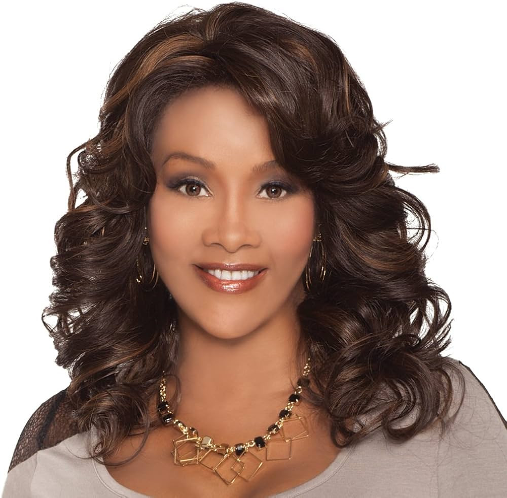 Vivica A. Fox GOLDIE-V New Futura Fiber, Deep Lace Front Wig in Color 1B | Amazon (US)
