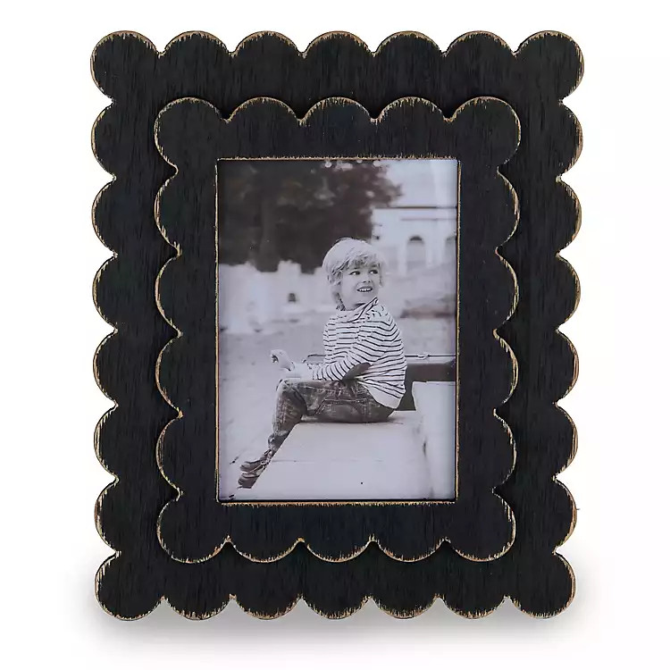 Black Scalloped Wood Picture Frame | Kirklands