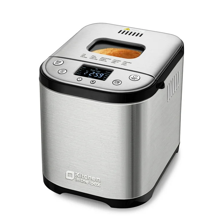 Kitchen in the box 15-in-1 Bread Machine, 2LB Stainless Steel Automatic Bread Maker with Recipes-... | Walmart (US)