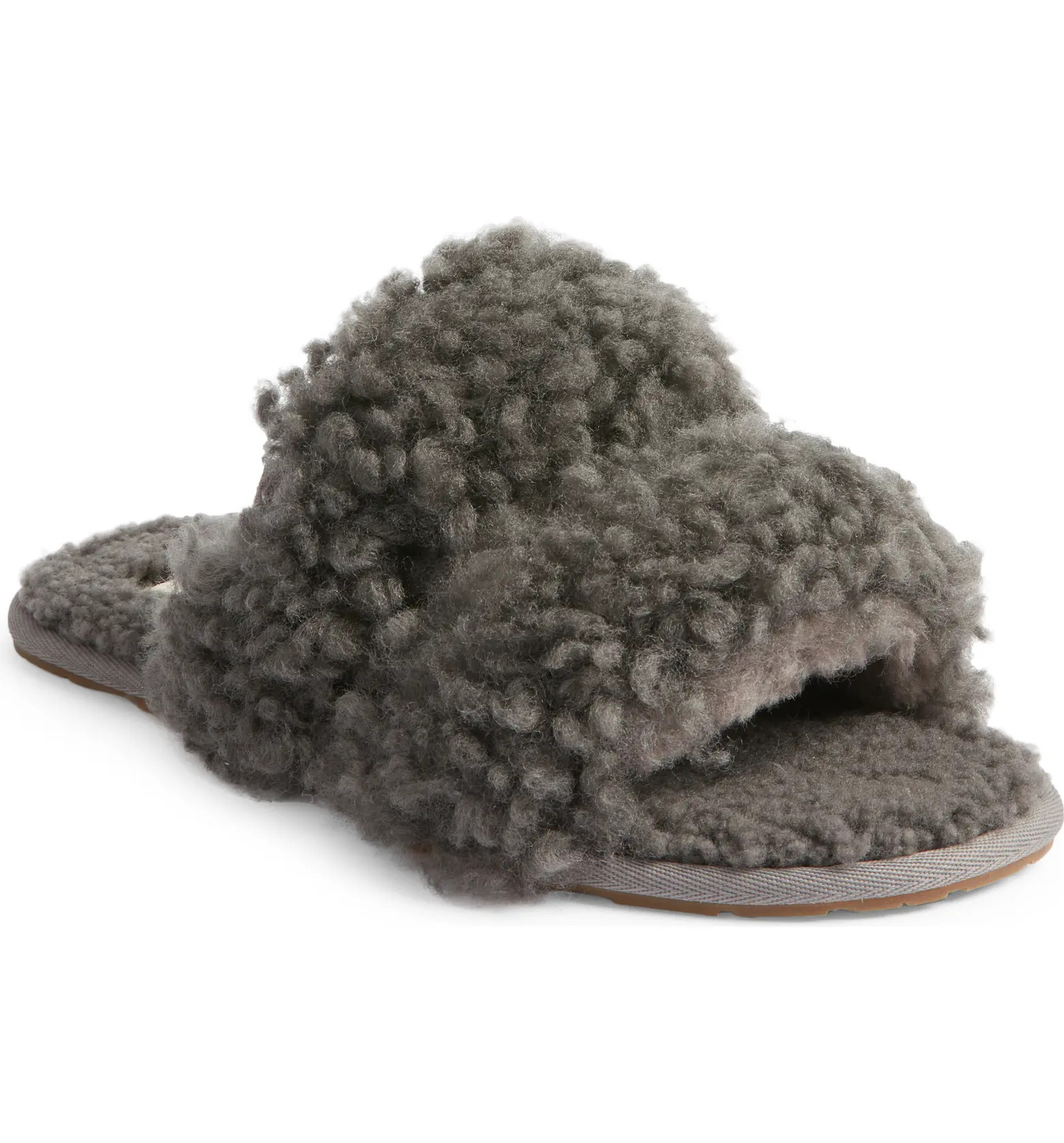 Maxi Curly Genuine Shearling Scuffetta Slipper (Women) | Nordstrom