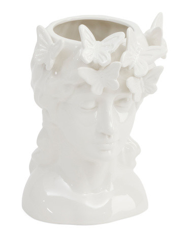 Ceramic Figural Butterflies Bust Vase Planter | TJ Maxx
