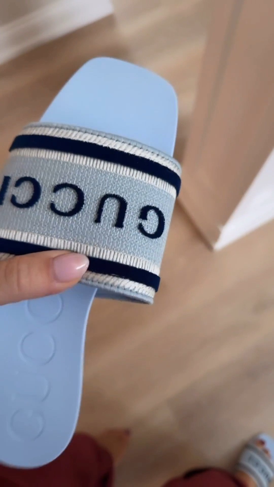 Omg even better in person! Finally a comfy slide from Gucci! 3 colors! Soft and flexible RUBBER sole! Higher arch and the most comfortable pair yet! Highly rec! 20/10🔥!

Gucci. Sandals. Blue. Spring break. Spring 2026. Slides. Designer. Spring outfits 2026. Date night outfits. Vacation outfits beach. 

#LTKSeasonal #LTKTravel #LTKSwim