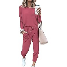 Bofell Lounge Sets for Women Two Piece Outfits with Pockets Loose Fit | Amazon (US)