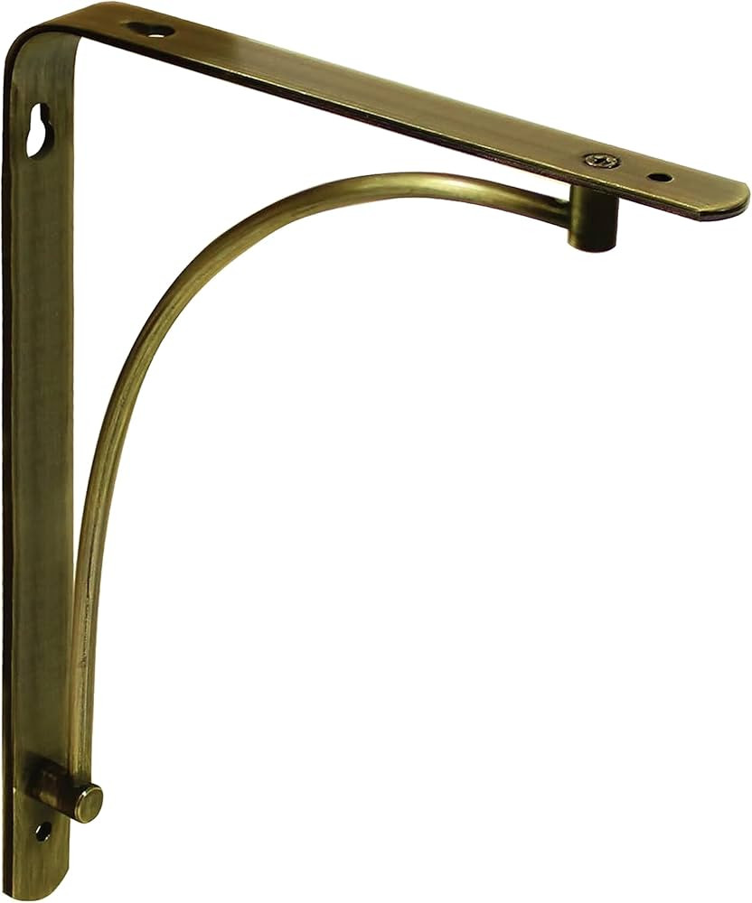 RBUK Set of 4 Brushed Brass Shelf Bracket, Arch Metal Shelf Supports for Wall Mounted Shelves, Pe... | Amazon (UK)