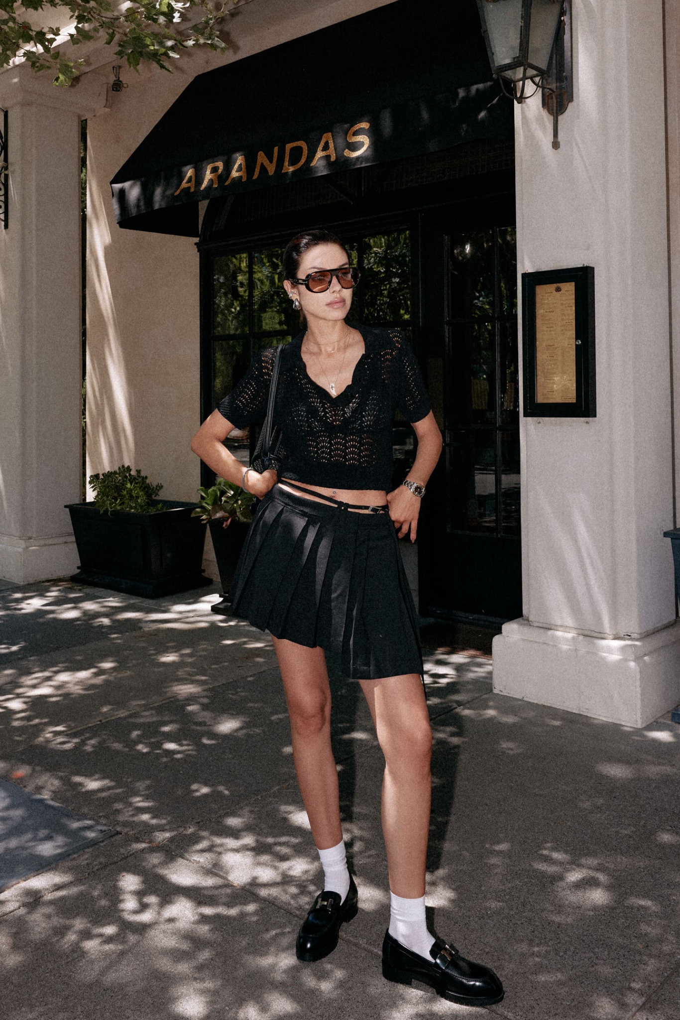 A chic way to wear black this Summer 🖤 pair your loafers either pleated mini skirt & crochet polo 😎

#LTKItBag #LTKShoeCrush #LTKStyleTip