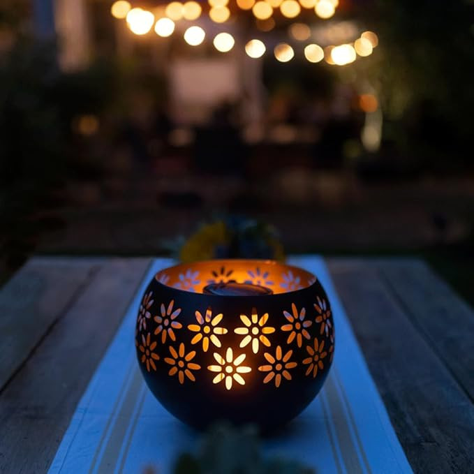 Original Solar Fire Bowl (1-Pack) Outdoor Waterproof Solar Lanterns - Metal Porch Lights with Fli... | Amazon (US)