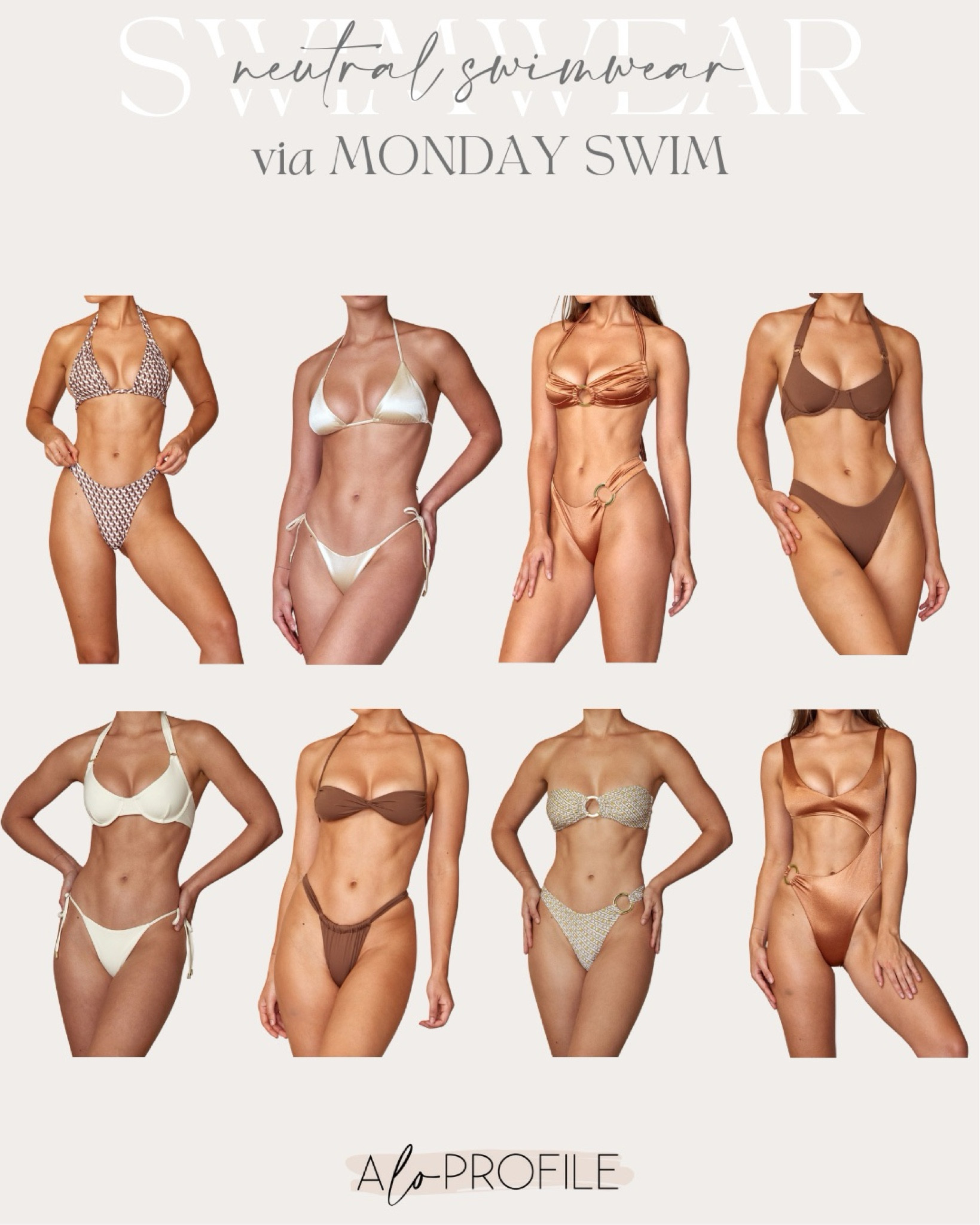 Neutral Swimwear // Monday Swimwear, neutral swimsuits, neutral bikinis, neutral one piece, summer style, beach vacation, resort wear, chic swimsuits, vacation outfits