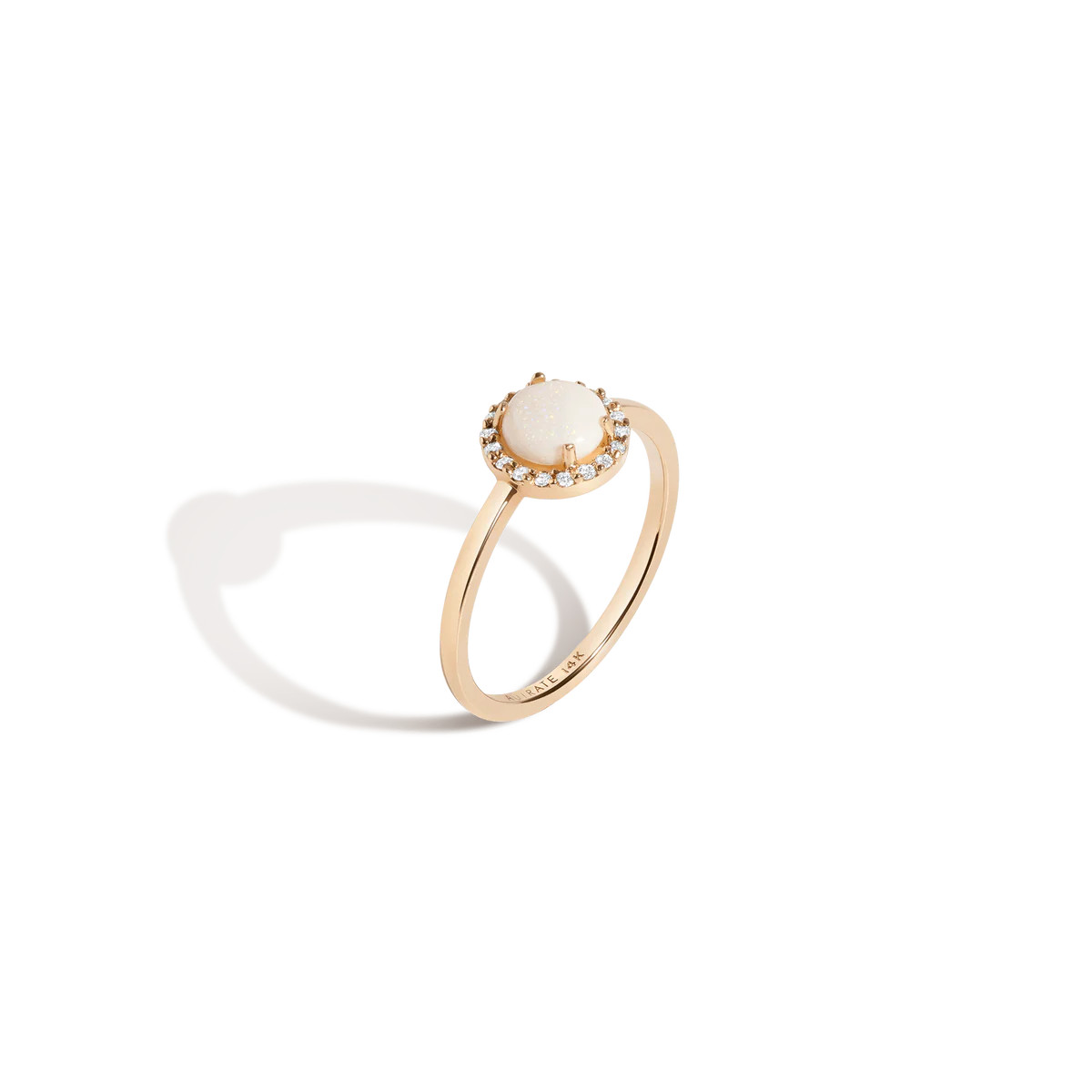 Halo Diamond Opal Ring - Yellow - 18K - 8 | AUrate New York