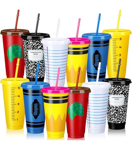 Yungyan 12 Set Teacher Appreciation Gifts Bulk Teacher Reusable Plastic Coffee Cup and Novelty Te... | Amazon (US)