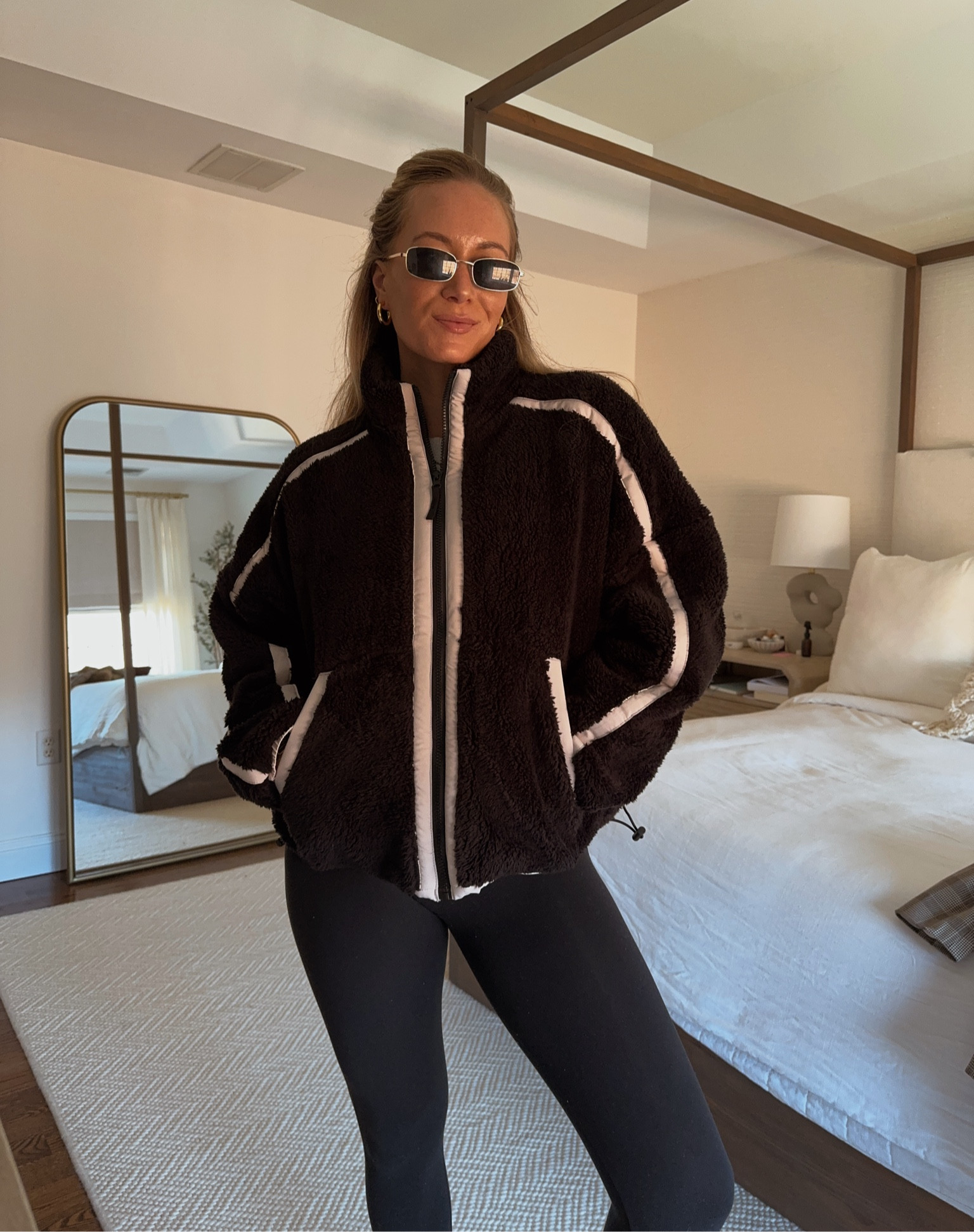 Target fleece zip up wearing size medium , walk fit, workout outfit 

#LTKFitness