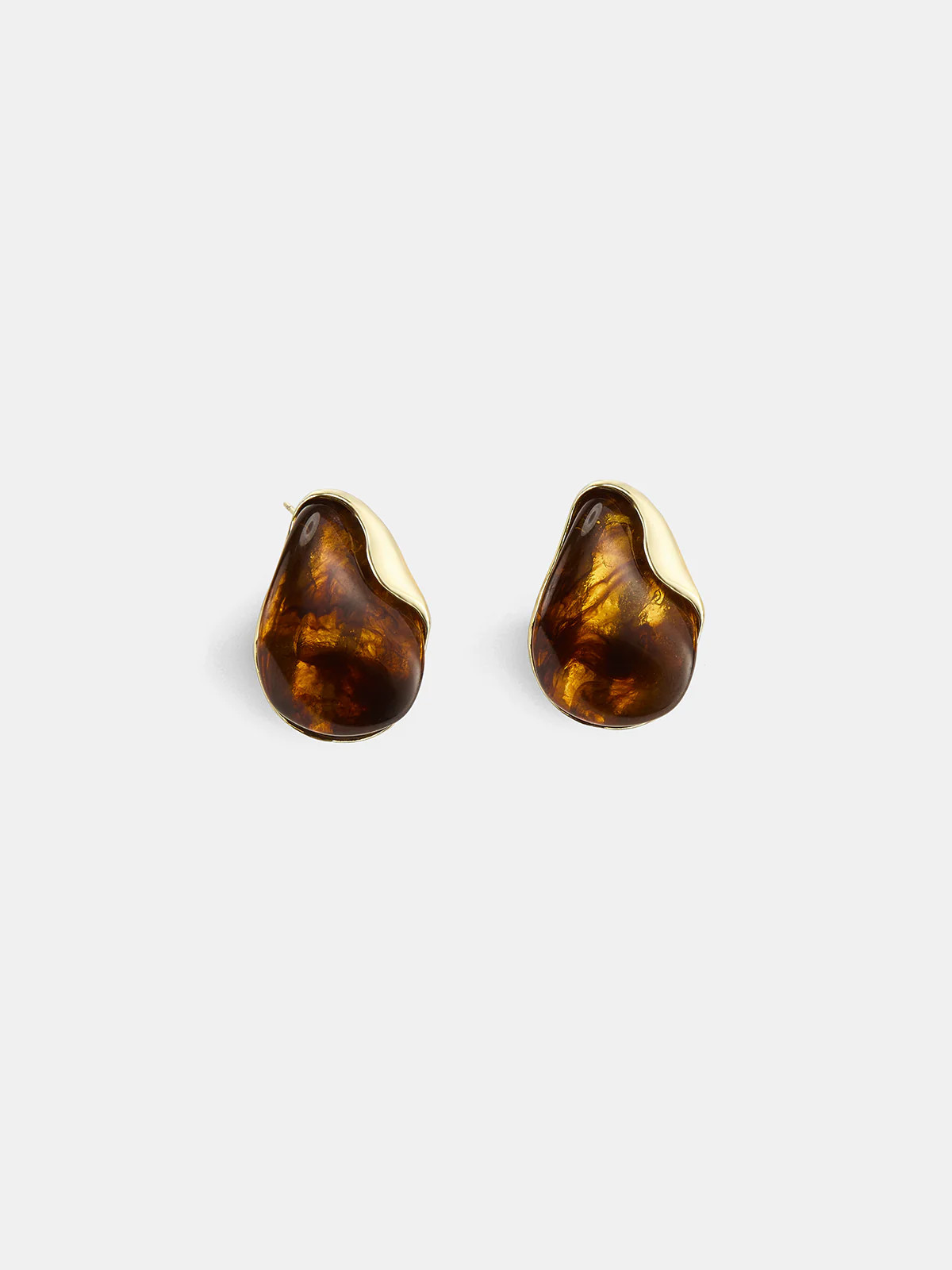 Tortoise Shell Teardrop Stud Earrings | Commense