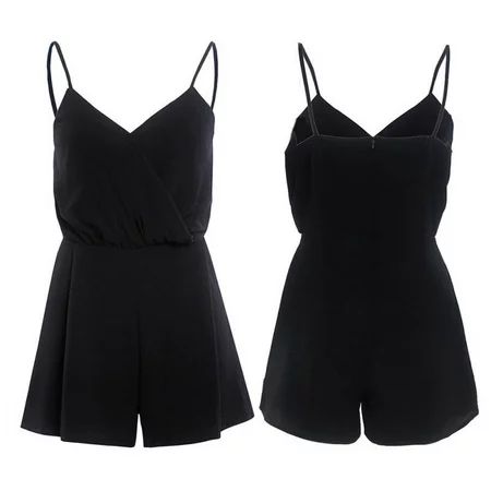 MarinaVidann Women s Sexy Black Slim Jumpsuit Shorts Slim Beach Party Dress | Walmart (US)