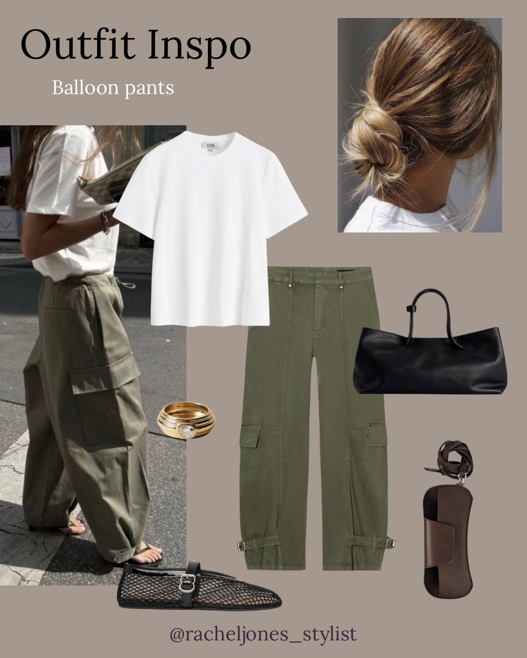 Cargo balloon pants styling