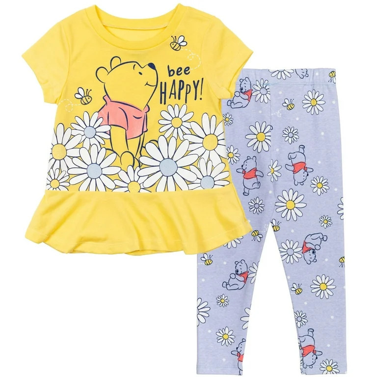 Disney Winnie the Pooh Toddler Girls Cosplay T-Shirt and Leggings Outfit Set Infant to Toddler | Walmart (US)