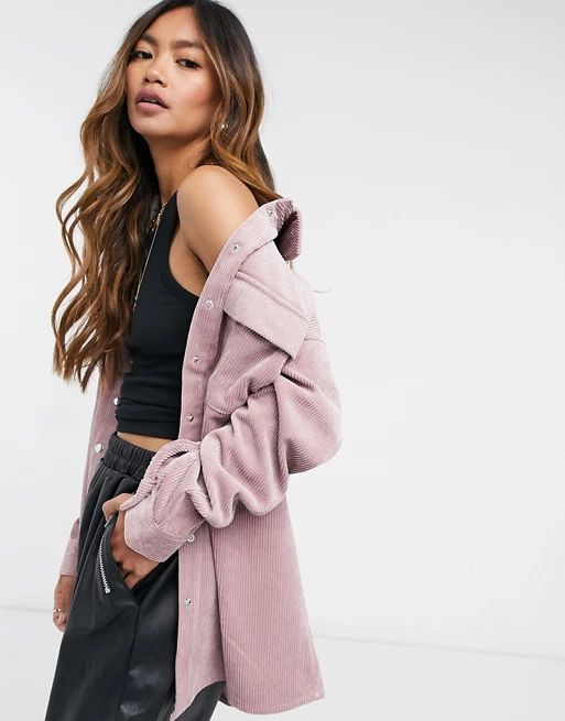 Vero Moda cord shacket in pink | ASOS (Global)