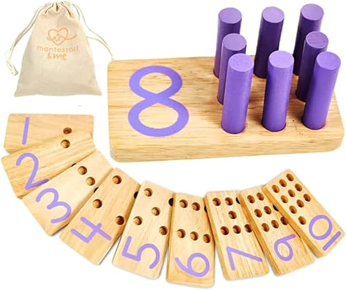 Counting Peg Board | Montessori Math and Numbers for Kids | Wooden Math Manipulatives Materials | Amazon (US)