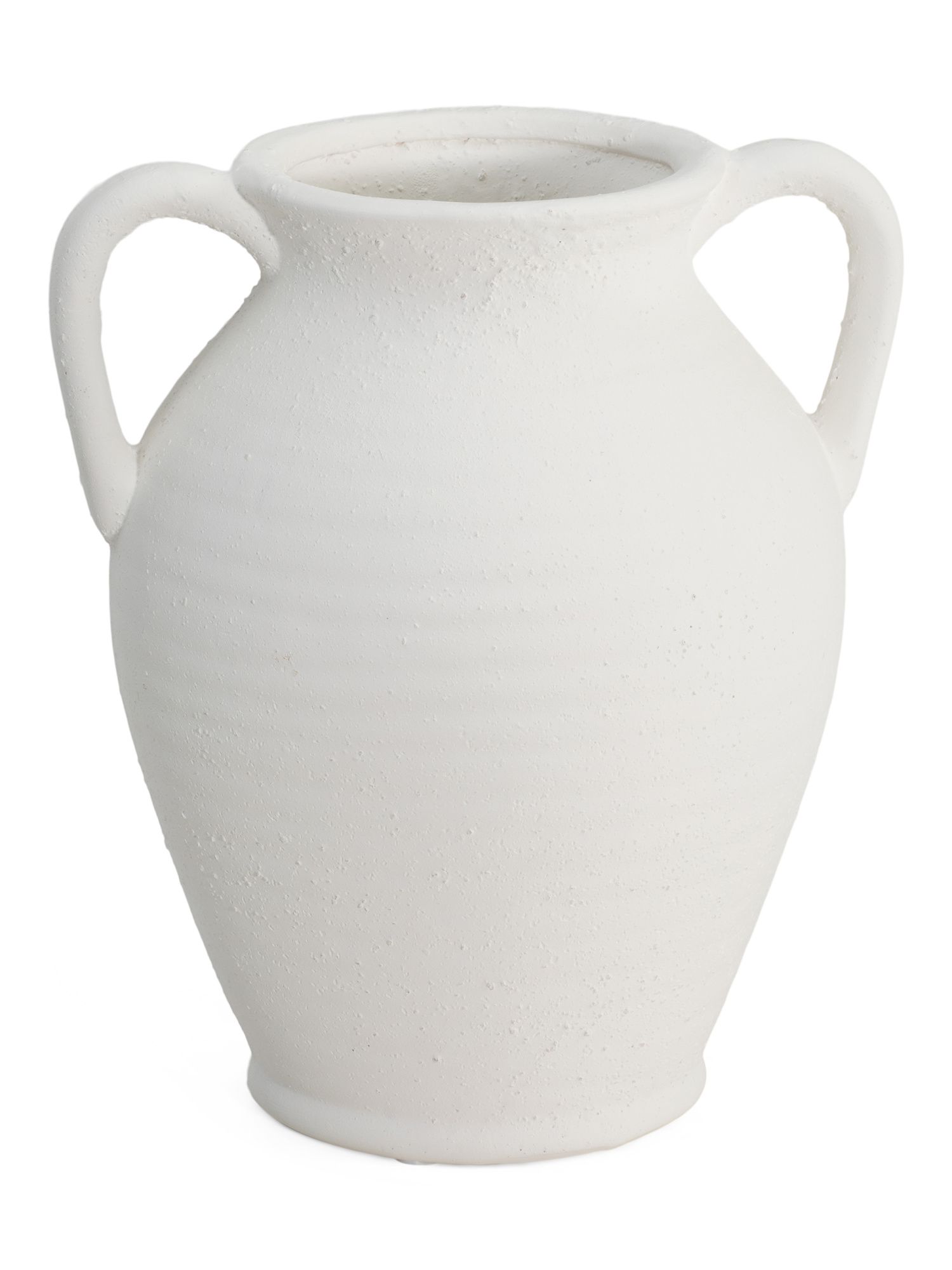 12in Textured Ceramic Vase With Handles | TJ Maxx
