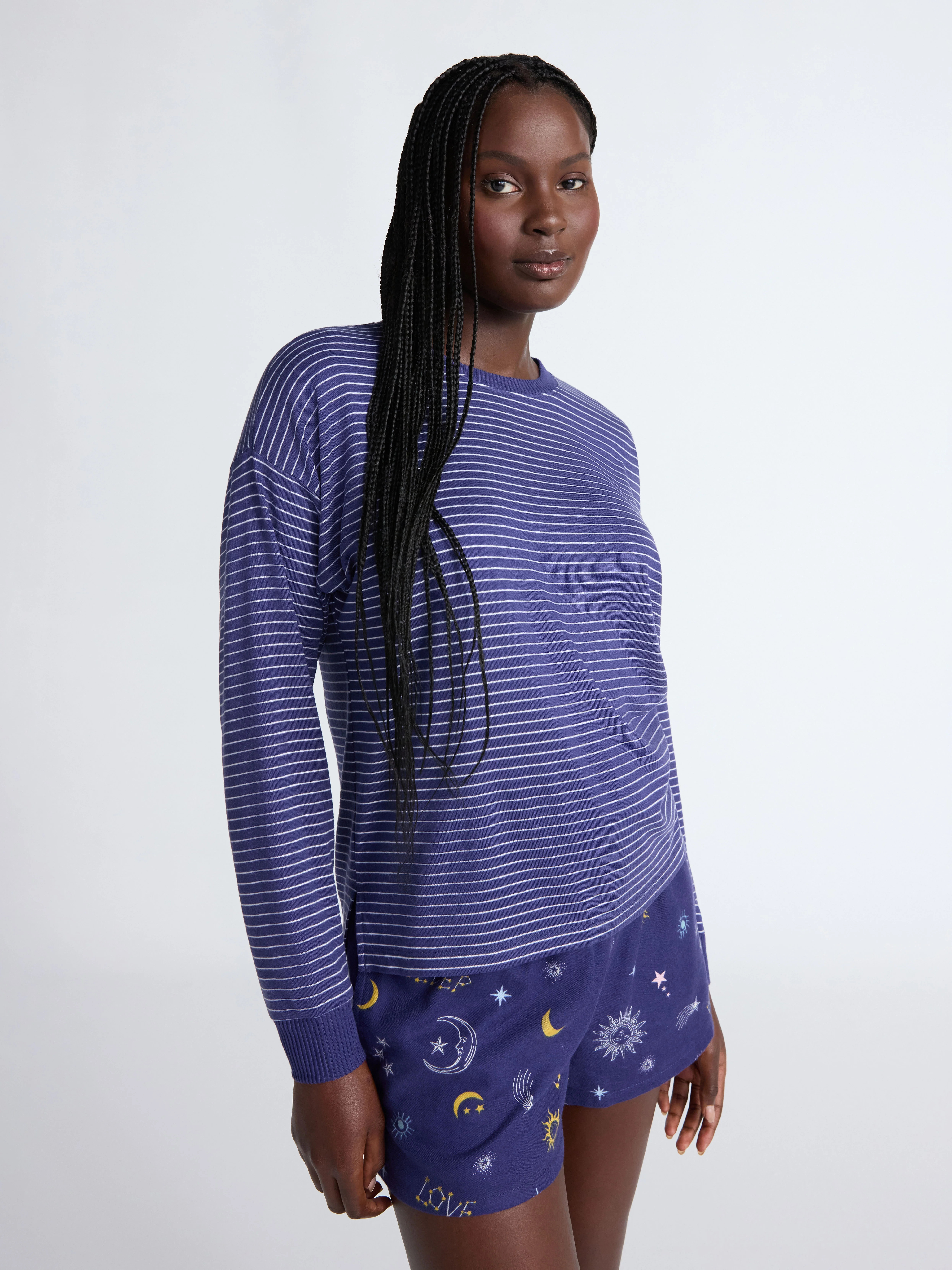 Joyspun Women's Cozy Lounge Collection Hacci Knit Sleep Top with Long Sleeves, Sizes XS-3X | Walmart (US)