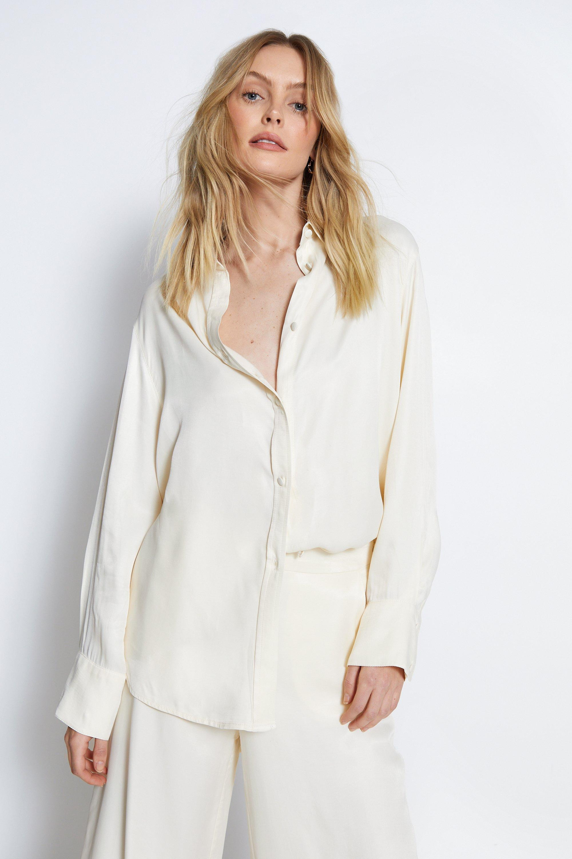 Satin Oversize Shirt | Warehouse UK & IE